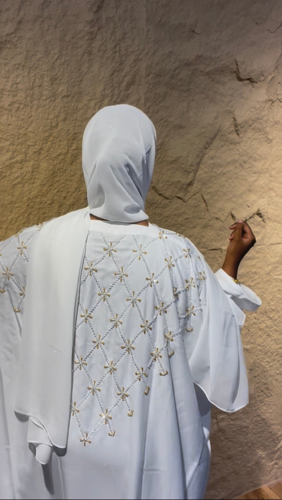white nikkah abaya